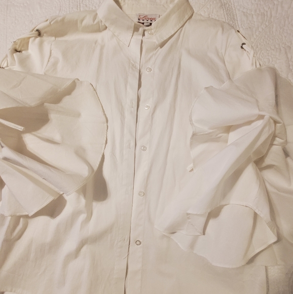 Linea Donna Women's  Button down Shirt White  Size Large - Picture 5 of 9